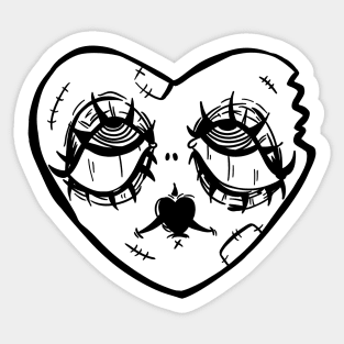 heart with droppy eyes Sticker